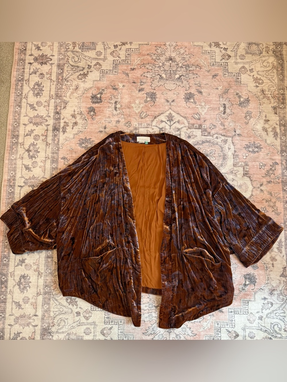 Velvet Open-Front Kimono Cardigan - Anthropologie